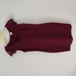 Lace cap-sleeve dress